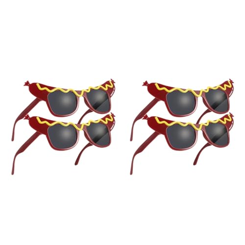 Veemoon Lustige Party-Brillen, Hot-Dog-Sonnenbrille, dekorative Brille, Hotdog-Kostüm, Zubehör für Maskerade, Urlaub, Geburtstag, Caarnival Sommerparty, Verkleidung, Unisex, 4 Stück Veemoon Lustige Party-Brillen, Hot-Dog-Sonnenbrille, dekorative Brille, Hotdog-Kostüm, Zubehör für Maskerade, Urlaub, Geburtstag, Caarnival Sommerparty, Verkleidung, Unisex, 4 Stück von Veemoon