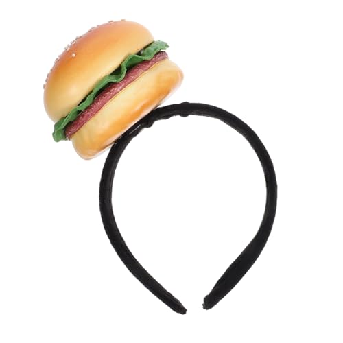 Veemoon Lustiges Hamburger Stirnband aus Leichtem Schwammmaterial Realistische Burger Form Bunte Cosplay Kopfbedeckung für Themenpartys und Kreative Shopping Deko von Veemoon