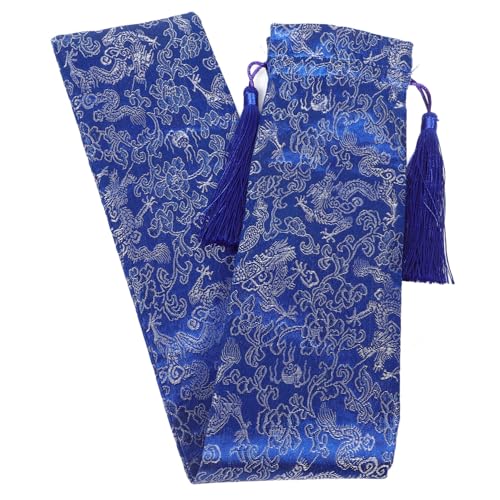 Veemoon Mahjong Rack Schutzhülle Zugband für American Mahjong Pushers Kratzfestes Spielzubehör Tasche mit Dekorativem Blaudruck von Veemoon