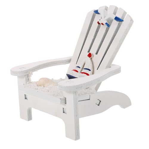 Veemoon Mediterraner Miniatur Strandstuhl Dekoration Einzigartiges Muster Stilvolles Wohnaccessoire Vielseitig als Fotorequisite oder Tisch Deko für Party und Kinderzimmer von Veemoon