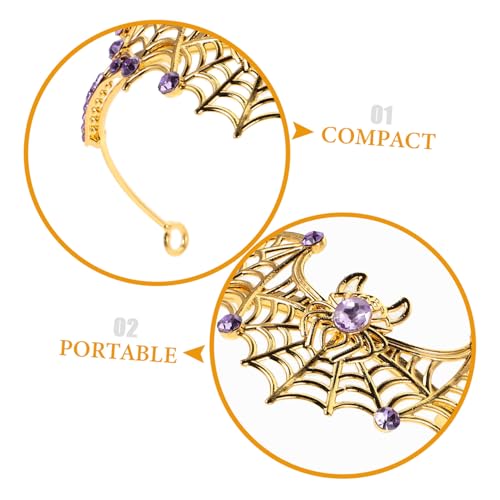 Veemoon Metal Tiara mit Spinnennetz-design Funkelnde Strass-steine Gotische Kopfbedeckung für Halloween-party Cosplay Damen Festival-haarreif Einzigartiges Halloween-accessoire von Veemoon