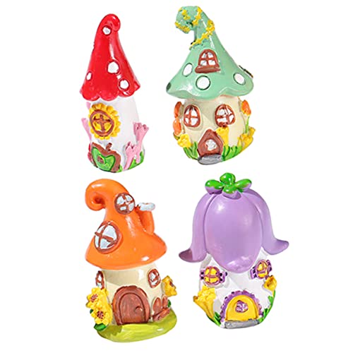 Veemoon Mini Harz Landschaftsornament Set - 4 Stücke - Detailreiche Miniaturverzierungen Für Kreative Deko Ideal Für Garten Terrarium Oder Als Tischschmuck von Veemoon