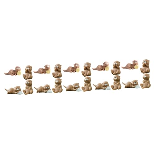 Veemoon Miniatur Otter Figuren Set – 4 Kleine Otter Deko Für Kuchen - Feengarten Und Terrarien – Hochwertige Harz Figuren - Ideal Für Bastelprojekte Und Kreative Dekorationen von Veemoon