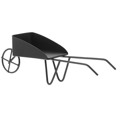 Veemoon Miniatur-Puppenhaus-Schubkarre Mini-Vintage-Metallkarre Winziger Dekorativer Wagen Modell Für Feengarten Mini- Mikro-Landschaftsdekoration Schwarz von Veemoon