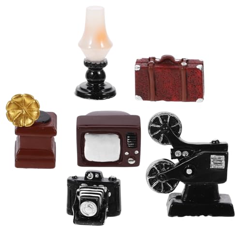 Veemoon Retro- -Set Mini-Kamera-Ornamente Miniatur-hausmöbel Miniatur-Vintage-Phonograph Miniatur-Modell von Veemoon