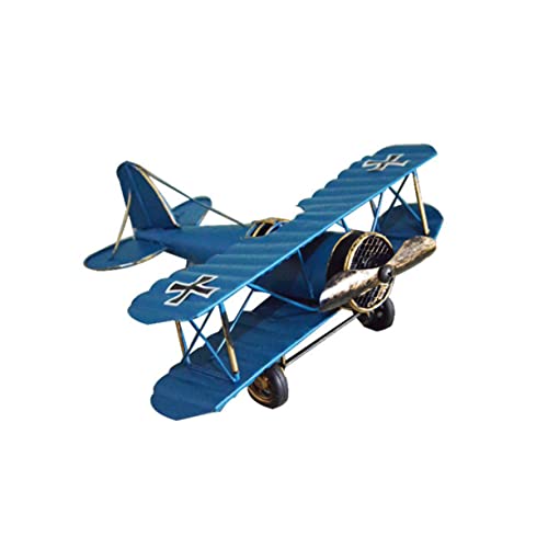 Veemoon Flugzeugmodelle Vintage-Flugzeug-Ornament Retro-Flugzeug Flugzeugmodell Aus Metall Flugzeugstatue Flugzeugskulptur Doppeldecker Aus Eisenflugzeug Haushalt Requisiten von Veemoon