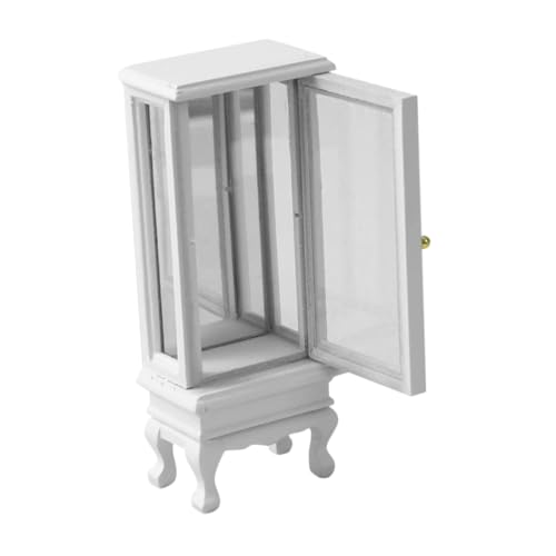 Veemoon Möbel Vitrine Vitrine Mini-bücherregal-Modell Miniatur-schrankmodell Puppenstubenregal Mini-dekoschrank Miniatur-puppenhauszubehör Miniatur -lagerschrank Mini-hausschrank Holz Weiß von Veemoon