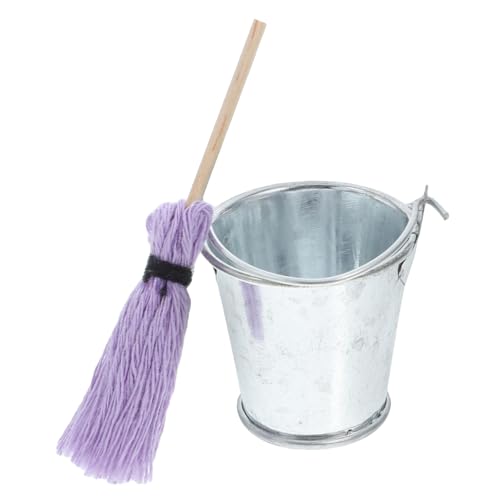 Veemoon Mop und Eimer Realistische Reinigungsausrüstung für Puppenhäuser Dekoration und Fotografie Zubehör für DIY Projekte und Kreative Szenen von Veemoon