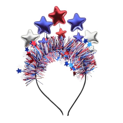Veemoon Of July Stirnband mit Roten Weißen und Blauen Sternen Patriotisches Haarband für Komfortables Independence Day Partyaccessoire für Karneval und Feierlichkeiten Veemoon Of July Stirnband mit Roten Weißen und Blauen Sternen Patriotisches Haarband für Komfortables Independence Day Partyaccessoire für Karneval und Feierlichkeiten von Veemoon