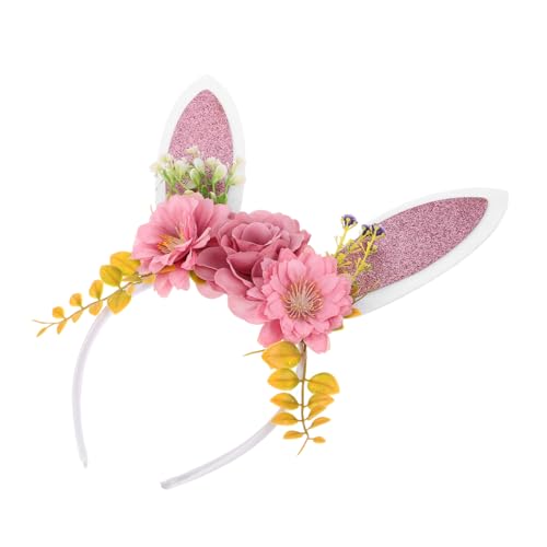 Veemoon Osterhasenohren Haarreif mit Realistischen Blumen Leichter Kopfschmuck für Karneval Party Kostüm und Performance Charmantes Bunny accessoire für Damen Veemoon Osterhasenohren Haarreif mit Realistischen Blumen Leichter Kopfschmuck für Karneval Party Kostüm und Performance Charmantes Bunny accessoire für Damen von Veemoon