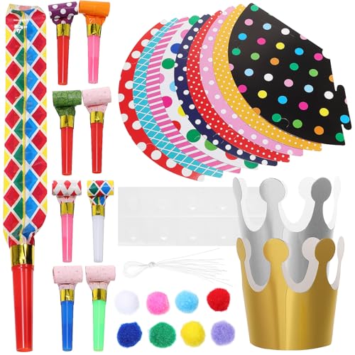 Veemoon Partyhüte Und Tröten-Set 9 Kegelförmige Papierhüte + 2 Papierkronen + 10 Tröten Lustige Partytröten Für Foto-Requisiten Festivals Geburtstagsfeiern Erwachsene Und Kinder Veemoon Partyhüte Und Tröten-Set 9 Kegelförmige Papierhüte + 2 Papierkronen + 10 Tröten Lustige Partytröten Für Foto-Requisiten Festivals Geburtstagsfeiern Erwachsene Und Kinder von Veemoon