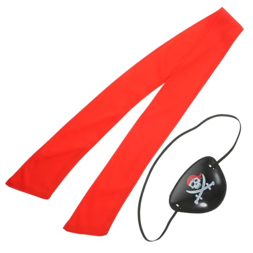 Veemoon Piraten Augenklappe Teilig mit Kopftuch Leichtes Halloween Pirate Cosplay Kit Einfach zu Tragen für Piraten Verkleidung und Party Zubehör von Veemoon