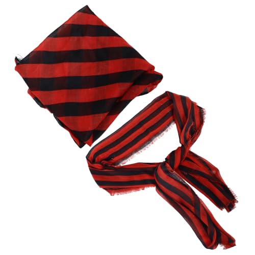Veemoon Piratenkleid Turban Stirnbänder Extra Großes Rotes Bandana Piraten Stirnband Piratenkostüme Für Frauen Piratenkostüm Für Frauen Piraten Bandana Für Männer Roter Piratenhut von Veemoon