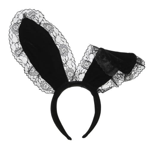 Veemoon Plüsch haarreif mit Spitzen hasenohren Weiches Party cosplay accessoire für Frauen Rutschfester Kopfschmuck Komfortabel und Dekorativ für Karneval und Feierlichkeiten von Veemoon