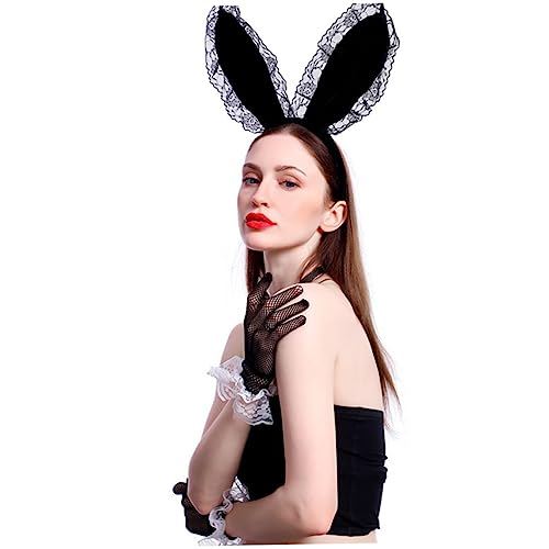 Veemoon Rabbit Ear Haarreif Hasenohren Haaraccessoire für Cosplay und Partys Schwarz Leicht Rutschfest für Fotos und Festliche Anlässe Veemoon Rabbit Ear Haarreif Hasenohren Haaraccessoire für Cosplay und Partys Schwarz Leicht Rutschfest für Fotos und Festliche Anlässe von Veemoon