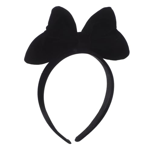 Veemoon Schwarzes Samt Haarreif mit Großem Schleifenknoten Rutschfestes Damen Haarschmuck für Geburtstag Halloween Cosplay und Festliche Anlässe Vielseitiges Stirnband für Mädchen und von Veemoon