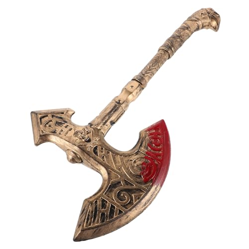 Veemoon Simulierte Waffenprops -Requisiten gefälschte Axe -Requisite simulierte Axtstütze Bühnenleistungsprop -Cosplay Halloween- Plastik Golden von Veemoon