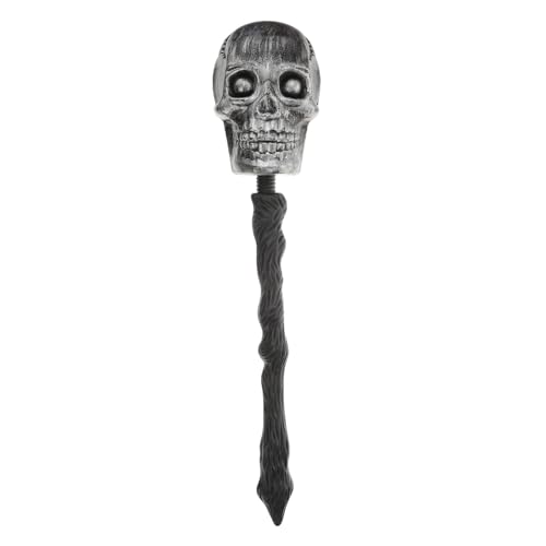 Veemoon Skull Scepter Für Halloween Cosplay Zubehör Für Langlebige Handheld Requisiten Für Bühnenaufführungen Und Partys Silberne Skeletthand von Veemoon
