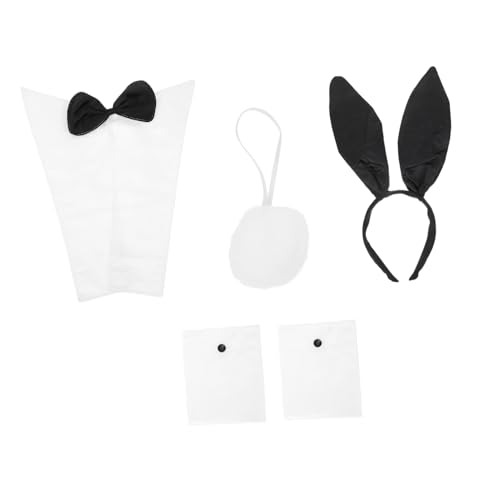 Veemoon Teiliges Bunny Kostüm Set Damen Hasenohren Stirnband mit Stabilem Rahmen Weicher Hasenschwanz Passender Fliege und Manschetten Bequemes Cosplay Zubehör für Halloween Party Veemoon Teiliges Bunny Kostüm Set Damen Hasenohren Stirnband mit Stabilem Rahmen Weicher Hasenschwanz Passender Fliege und Manschetten Bequemes Cosplay Zubehör für Halloween Party von Veemoon