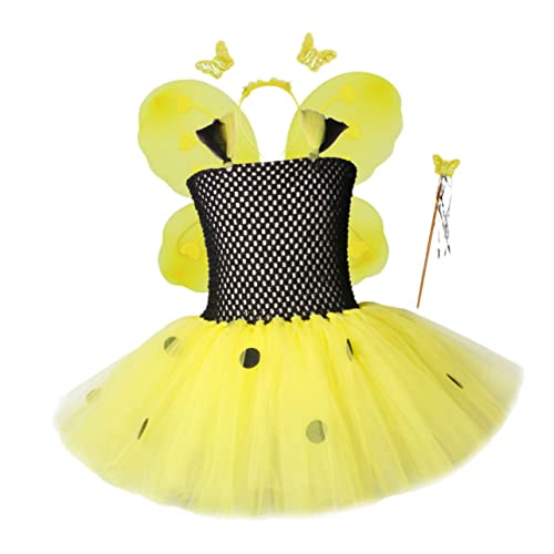 Veemoon Tüllrock mit Bienenmuster Ausgestelltes Chiffon für Jahre für Festivals Aufführungen Gelb Dress Wing Suit Veemoon Tüllrock mit Bienenmuster Ausgestelltes Chiffon für Jahre für Festivals Aufführungen Gelb Dress Wing Suit von Veemoon
