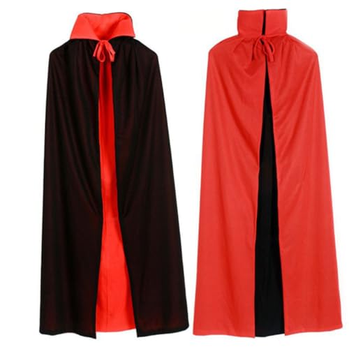 Veemoon Umhangkostüme Für Cape Rot Halloween Schwarzer Umhang Kapuzenumhang Unisex Umhang Kinderumhang Mit Stehkragen Stoffumhang Cosplay Umhang Requisite Kinderumhang von Veemoon