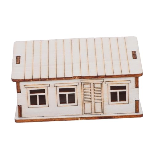 Veemoon Unfinished Wooden House DIY Small Wood Log Cabin Model Kit for Christmas Table Centerpieces Rustic Holiday Decor Creative Family Craft Activity Versatile Festive Ornament von Veemoon