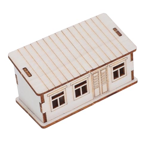 Veemoon Unvollendetes DIY Miniatur Holzhaus Modell Bausatz Kleine Holzhäuser zum Bemalen Holzhaus Dekoration für Regal Büro und Festliche Tischdekoration von Veemoon