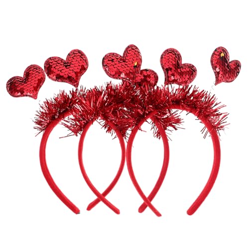 Veemoon Valentinstag Stirnband Herzförmiges Haarband Rotes Partyaccessoire Teiliges Für Geburtstag Hochzeit Foto Booth Kostüm von Veemoon