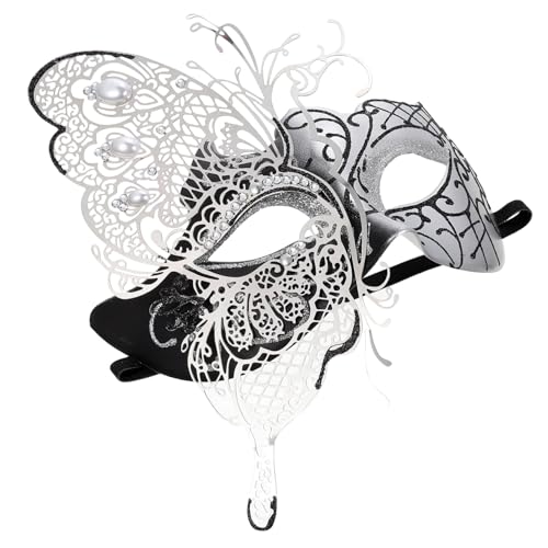Veemoon Venezianische Butterfly Maske Für Halloween Und Kostümfeste Elegante Halbgesichtmaske Mit Strassverzierungen Maskerade Ball Zubehör Für Frauen von Veemoon