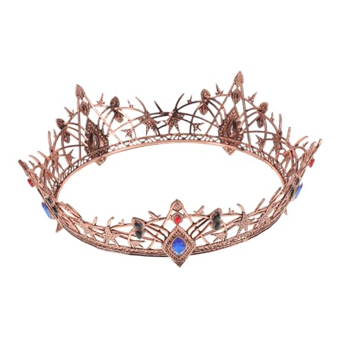 Veemoon Vintage Gothic Brautkrone Leichter Renaissance Damen-haarreif Komfortables Mittelalterliches Kopfstück für Hochzeit Bühne Cosplay Königliches Prinzessinnen-accessoire von Veemoon