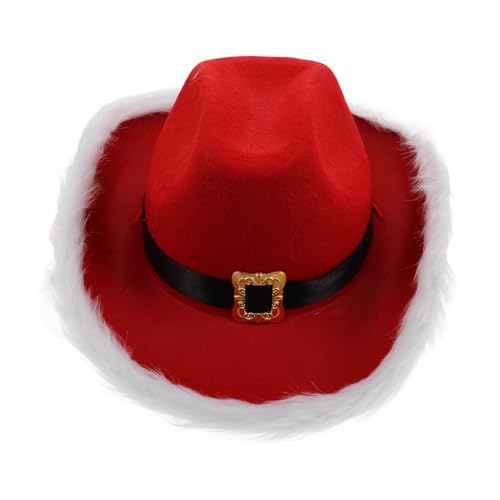 Veemoon Weihnachtlicher Cowgirl-hut Rot Und Weiß Flauschiger Santa Claus Hut Mit Breiter Krempe Für Festliche Kostümpartys Und Cosplay-events Veemoon Weihnachtlicher Cowgirl-hut Rot Und Weiß Flauschiger Santa Claus Hut Mit Breiter Krempe Für Festliche Kostümpartys Und Cosplay-events von Veemoon