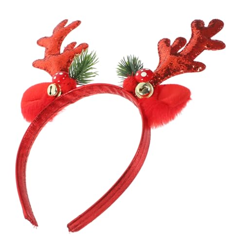 Veemoon Weihnachtliches Rentier Geweih Haarreif mit Glöckchen Festliches Rotes Stirnband für Weihnachtsfeier Kostüm Accessoire für Mädchen Dekoratives Party Haarband Veemoon Weihnachtliches Rentier Geweih Haarreif mit Glöckchen Festliches Rotes Stirnband für Weihnachtsfeier Kostüm Accessoire für Mädchen Dekoratives Party Haarband von Veemoon