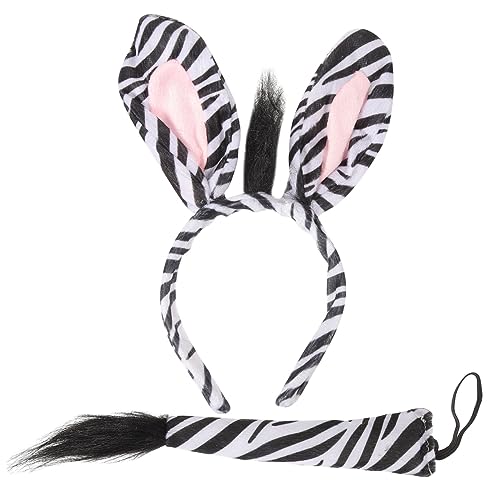 Veemoon Zebra Haarreif Set mit Ohren und Tierkostüm Zubehör für Halloween Fasching Karneval Mottoparty Lustiges Cosplay Stirnband für Erwachsene Veemoon Zebra Haarreif Set mit Ohren und Tierkostüm Zubehör für Halloween Fasching Karneval Mottoparty Lustiges Cosplay Stirnband für Erwachsene von Veemoon