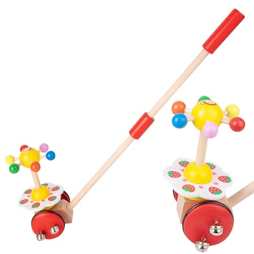 Veesper Babyschub für Walker über 36 Monate, sicheres Holzschieber Spielzeugverstellbare Stange entlang des Spielzeugs, süße Erdbeerglocke entlang Spielzeugstil 1 Veesper Babyschub für Walker über 36 Monate, sicheres Holzschieber Spielzeugverstellbare Stange entlang des Spielzeugs, süße Erdbeerglocke entlang Spielzeugstil 1 von Veesper