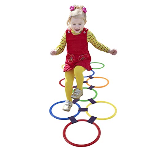 Hopscotch -Spiel Kunststofffarbene Stecker Hopscotch -Ring für Kinder unter 3 Jahren 20 Prozent/Set 11,02 Zoll Safe Hopscotch -Ringe mit Klemmstraining -Training trainieren Outdoor -Spiele für Kinder von Veesper