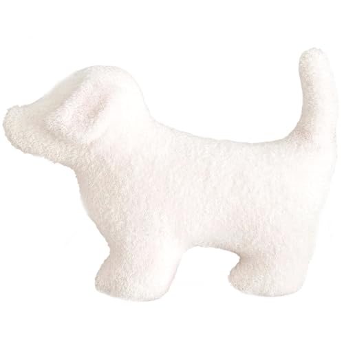 Hundegefüllte Tiere, weicher Hund Plüsch, 18,9 x 13,8 Zoll süßes Hund geformtes Kissen, dekorative Plüschkissen für Kinder, Sofa Stuhl Wohnkultur, Weiß Hundegefüllte Tiere, weicher Hund Plüsch, 18,9 x 13,8 Zoll süßes Hund geformtes Kissen, dekorative Plüschkissen für Kinder, Sofa Stuhl Wohnkultur, Weiß von Veesper