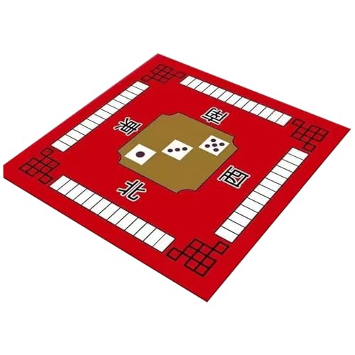 Mahjong-Matte rutschfeste Mahjong-Tischmatte 80 x 80 cm Geräuschreduzierung Mahjong-Matte für Tisch verschleißfeste Mahjong-Spielmatte für Gesellschaftsspiele Poker Karten Familie Brettspiele Rot von Veesper