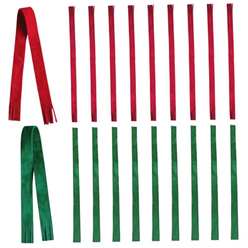 Mini -Weihnachtskonsschals 20pcs stromkolbener rot und grün dekorativer Mini -Schals für DIY -Handwerksprojekte, Weinflaschenabdeckungen, Weihnachtsparty -Gefälligkeiten und Urlaubstischdekorati von Veesper