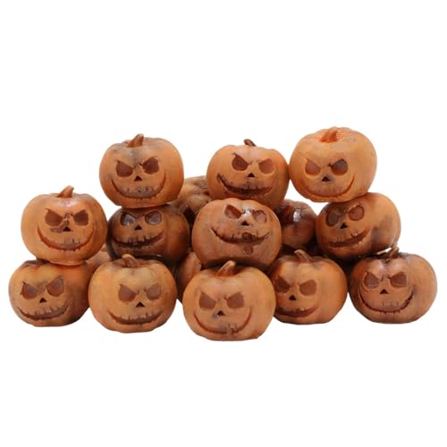 Veesper 20pcs Halloween Kürbisse Herbstdekorationen, lustige Ghost Face Kürbisdekor für die Dekoration von Harz Miniatur Kürbist Veesper 20pcs Halloween Kürbisse Herbstdekorationen, lustige Ghost Face Kürbisdekor für die Dekoration von Harz Miniatur Kürbist von Veesper