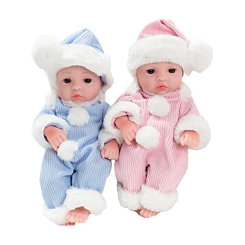 Veesper 2pcs Puppen realistische lebensechte Baby weiche Vinyl 25 cm schöne süße Jungen Mädchen Kinder Kleinkind Dummy klingt blau Veesper 2pcs Puppen realistische lebensechte Baby weiche Vinyl 25 cm schöne süße Jungen Mädchen Kinder Kleinkind Dummy klingt blau von Veesper