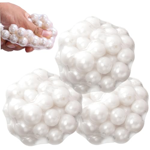 Veesper 3PCS -Stressbälle, lustige Perlen -Squish -Spielsachen, weiche Flexible Squeeze -Spielsachen, tragbar zu reinigende Stressspielzeug für Erwachsene und Kinder. von Veesper