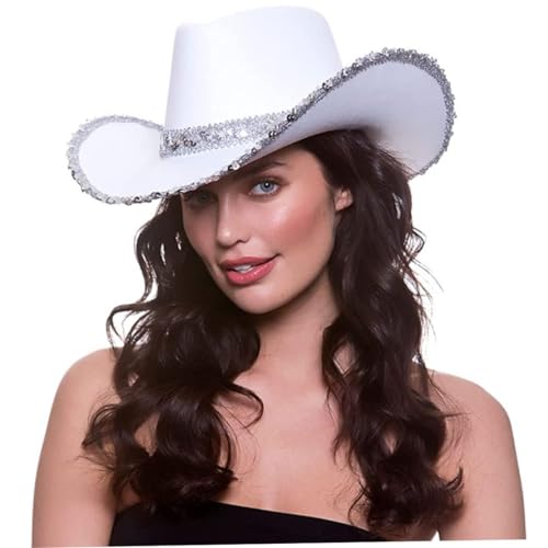 Veesper Erwachsener texanischer Cowboyhut weißer Kostüme Party Accessoire Value for Money Unisex. von Veesper