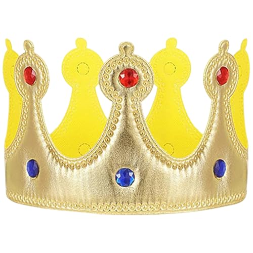 Veesper Goldkrone, Kinderkronhut mit Edelsteinen, Wiederverwendbare Königskronen für Kinder, Jungen, Mädchen, Feier für Geburtstagsfeierlichkeiten Veesper Goldkrone, Kinderkronhut mit Edelsteinen, Wiederverwendbare Königskronen für Kinder, Jungen, Mädchen, Feier für Geburtstagsfeierlichkeiten von Veesper