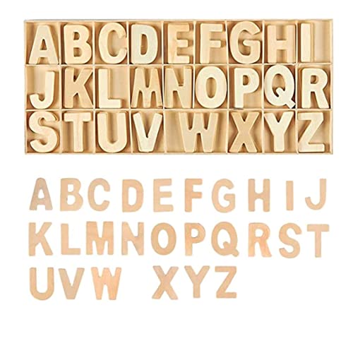 Veesper Holzbuchstaben, englische Buchstaben in Einer Schachtel, DIY Natural Holz Alphabet natürliche Farbe von Veesper