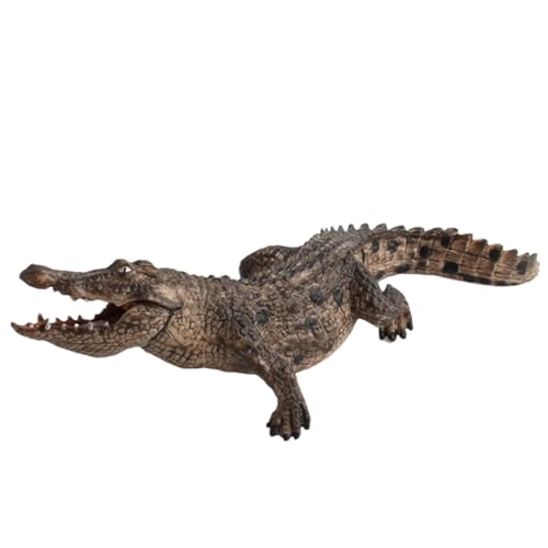 Veesper Krokodil-Alligator-Spielzeug für Kinder Kunststoff-Krokodil-Spielzeug mit beweglichem Mund realistische Alligator-Figur wasserdichte Alligator-Statue für Garten Terrasse Rasen von Veesper