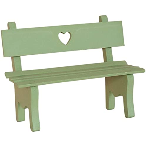 Veesper Miniatur dekorative Mini Holz Gartenbank Dekorative Foto Requisiten für Puppenhausmöbel Accessoire Gartenmöbel Gartendekoration Grün 16.5x11.5 cm von Veesper