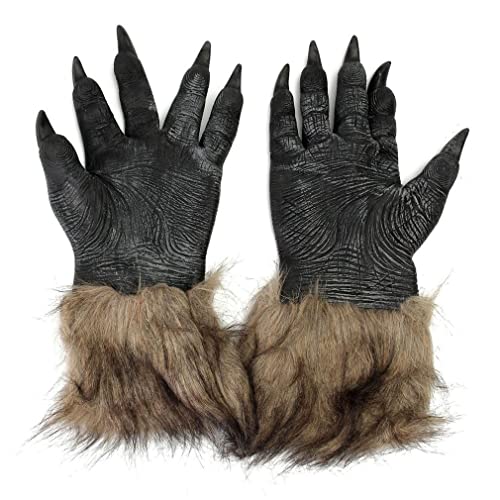 Veesper Wolfsklauen Handschuhe Plüsch Hand Tierpfoten Halloween Festival Cosplay Party Kostüm 1Pair Veesper Wolfsklauen Handschuhe Plüsch Hand Tierpfoten Halloween Festival Cosplay Party Kostüm 1Pair von Veesper