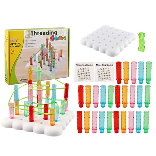 Veeteah Fädelspiel - Stapelspiel Mit Fädelblöcken | Steckpuzzle Mit Stiften Für Zweispieler Vorschullernen Sensorik Förderung Problemlösung Reisespiel Veeteah Fädelspiel - Stapelspiel Mit Fädelblöcken | Steckpuzzle Mit Stiften Für Zweispieler Vorschullernen Sensorik Förderung Problemlösung Reisespiel von Veeteah