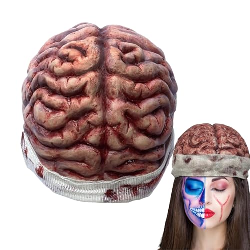 Veeteah Gehirn Hut, Neuartige Gehirn Beanie Mützen, Realistische 3D Kostüm Accessoire Horror Cosplay Partyspaß für Damen Herren Erwachsene Geburtstage Gruselhaus Bühnenauftritt Komödie von Veeteah