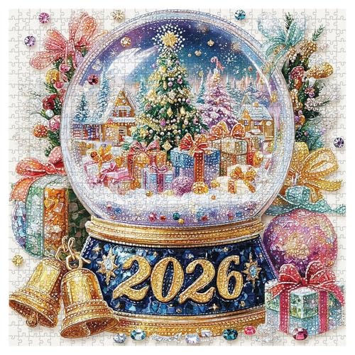 Weihnachts Puzzle Für Erwachsene - Weihnachtsbaum Kristallkugel Puzzle - Spielzeug Herausforderung Männer Frauen Kinder Anfänger Freizeit Deko Urlaub Spaß von Veeteah